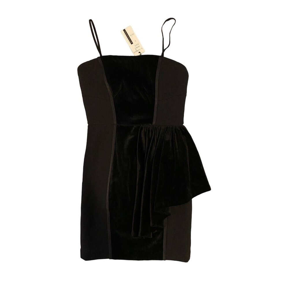 $348 NWT Anthropologie Tracy Reese 2 4 Mini Dress Peplum Velvet Black Cocktail